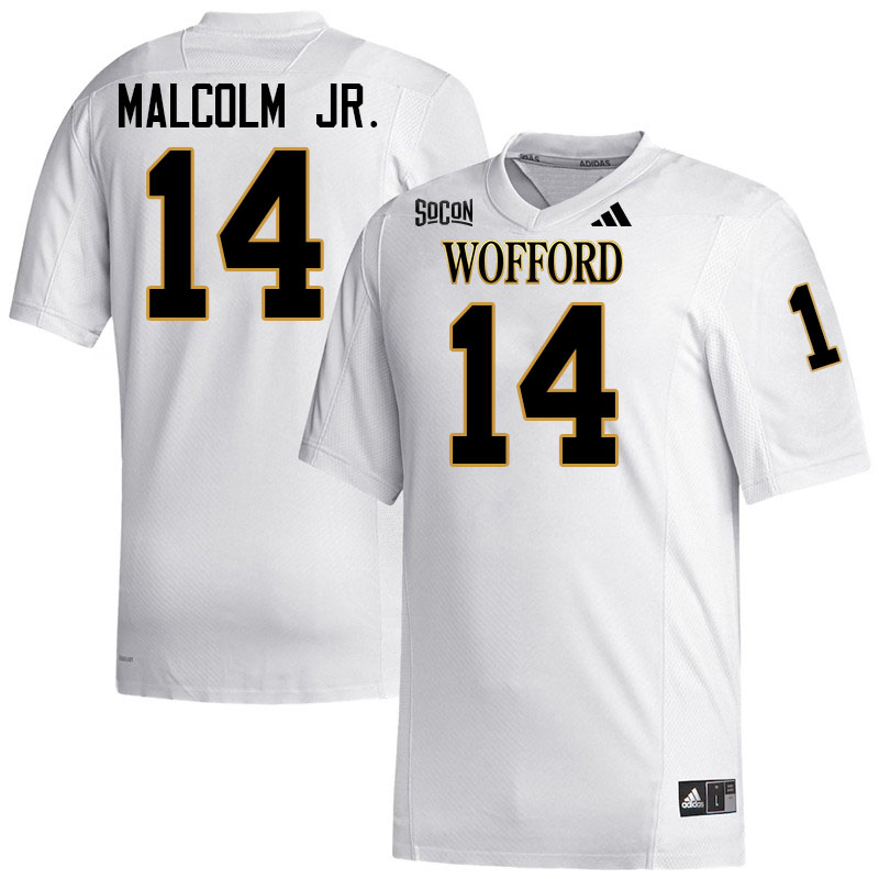 Wofford Terriers #14 Darius Malcolm Jr. College Football Jerseys,Uniforms Stitched-White